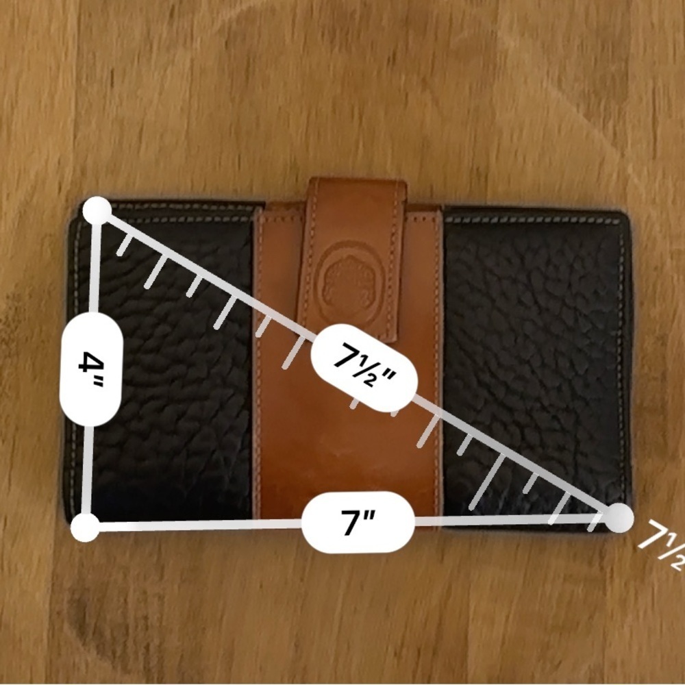 Mundi Long Wallet Brown Black Pebble Leather Gold Hardware Snap Coin Pocket Card - Picture 14 of 16
